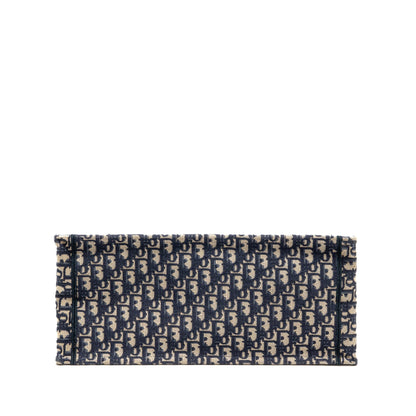 Dior Large Book Tote Oblique Embroidery Ecru/Blue
