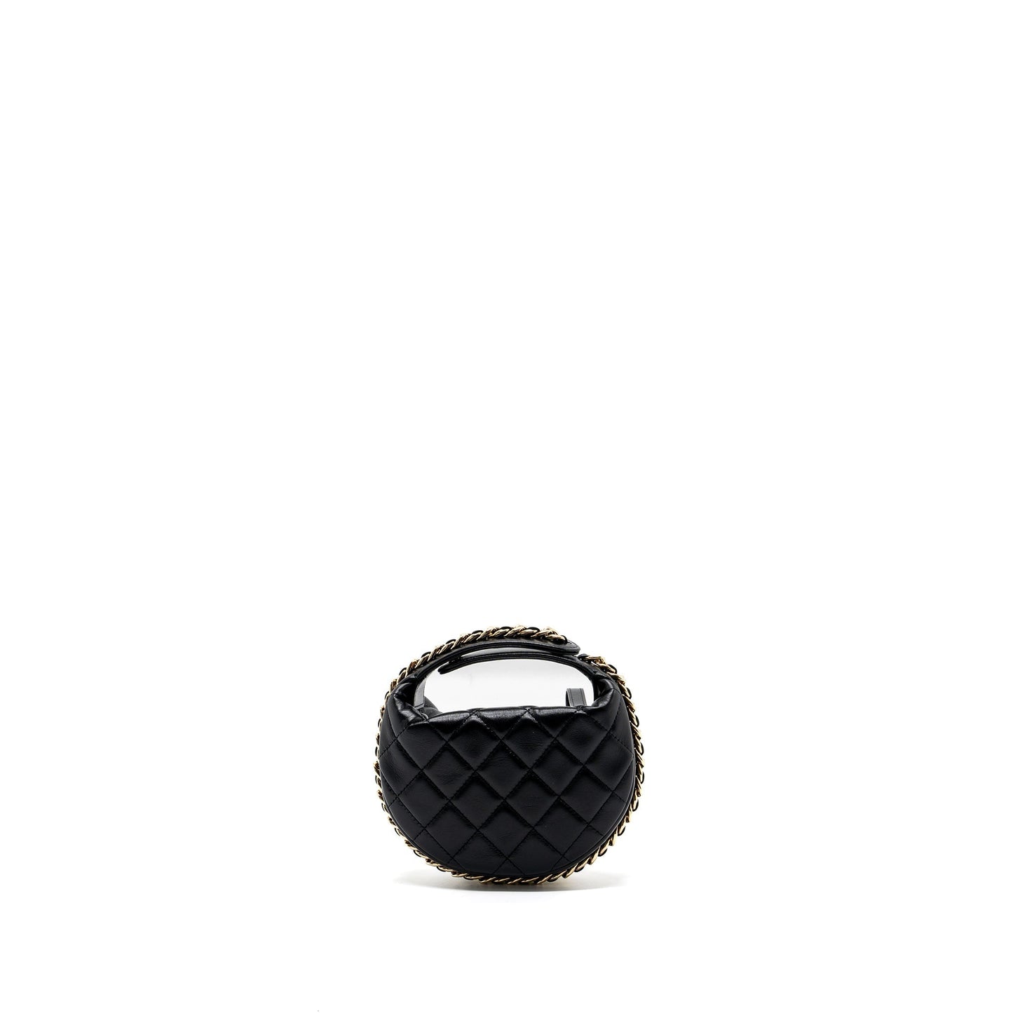 Chanel 23C round Clutch lambskin black GHW (microchip)