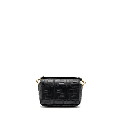 Fendi Mini Baguette Purse Motif Nappa Leather Black