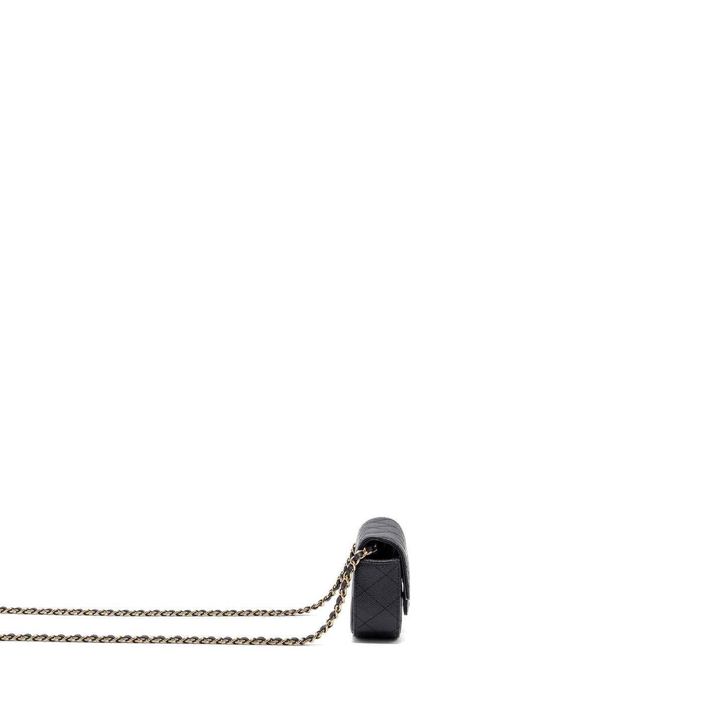 Chanel Mini Clutch With Chain Caviar Black LGHW (microchip)