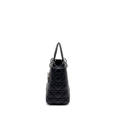 Medium Lady Dior Lambskin Dark Blue