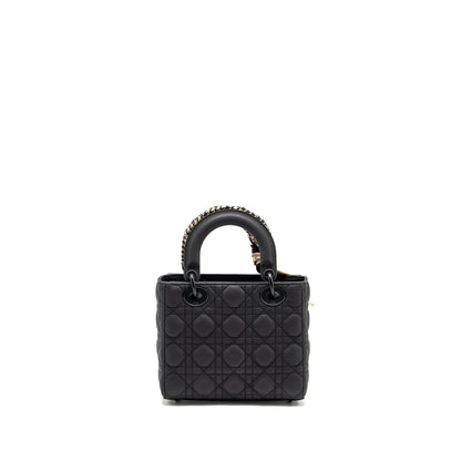 Dior Small My Lady Dior Cannage Calfskin So Black