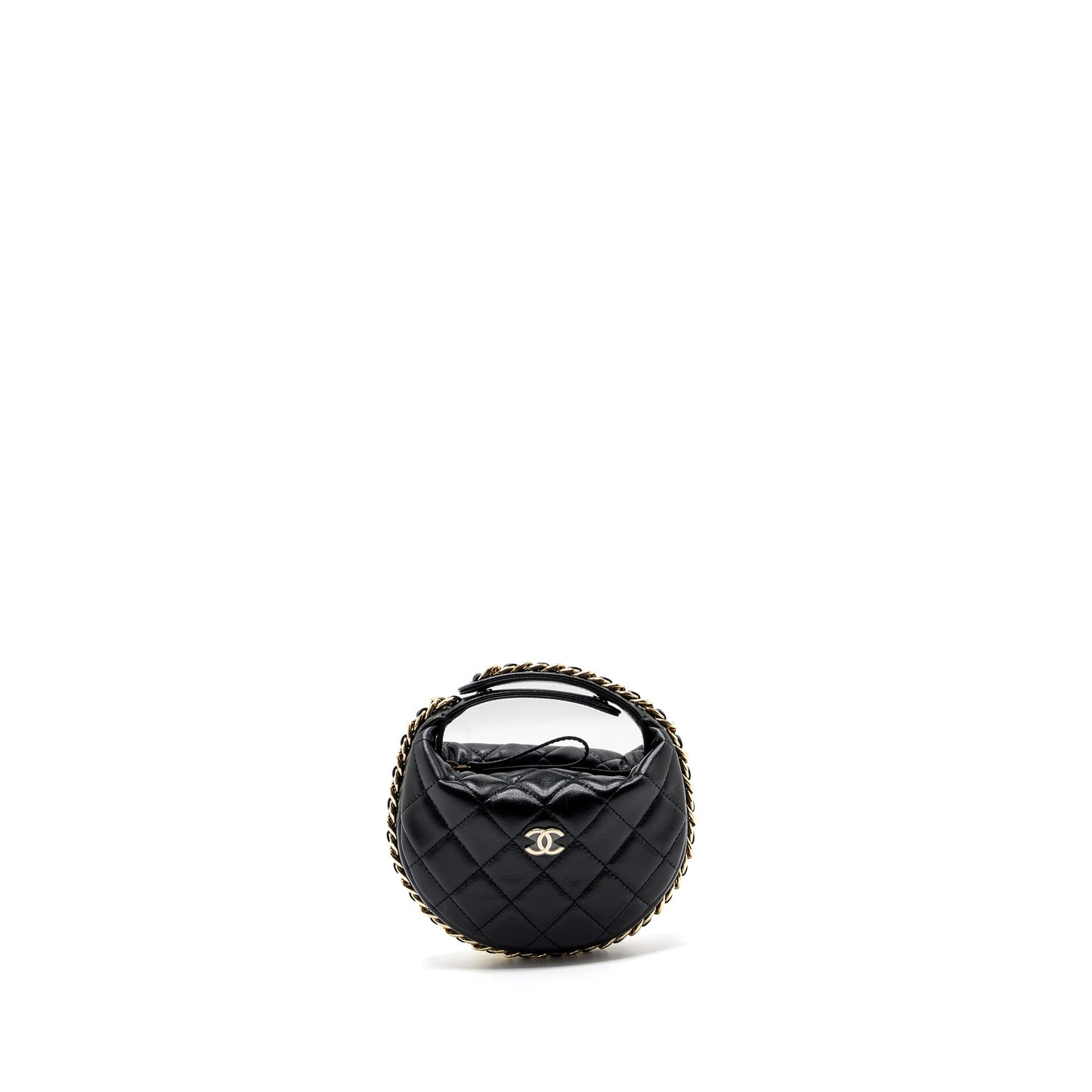 Chanel 23C round Clutch lambskin black GHW (microchip)