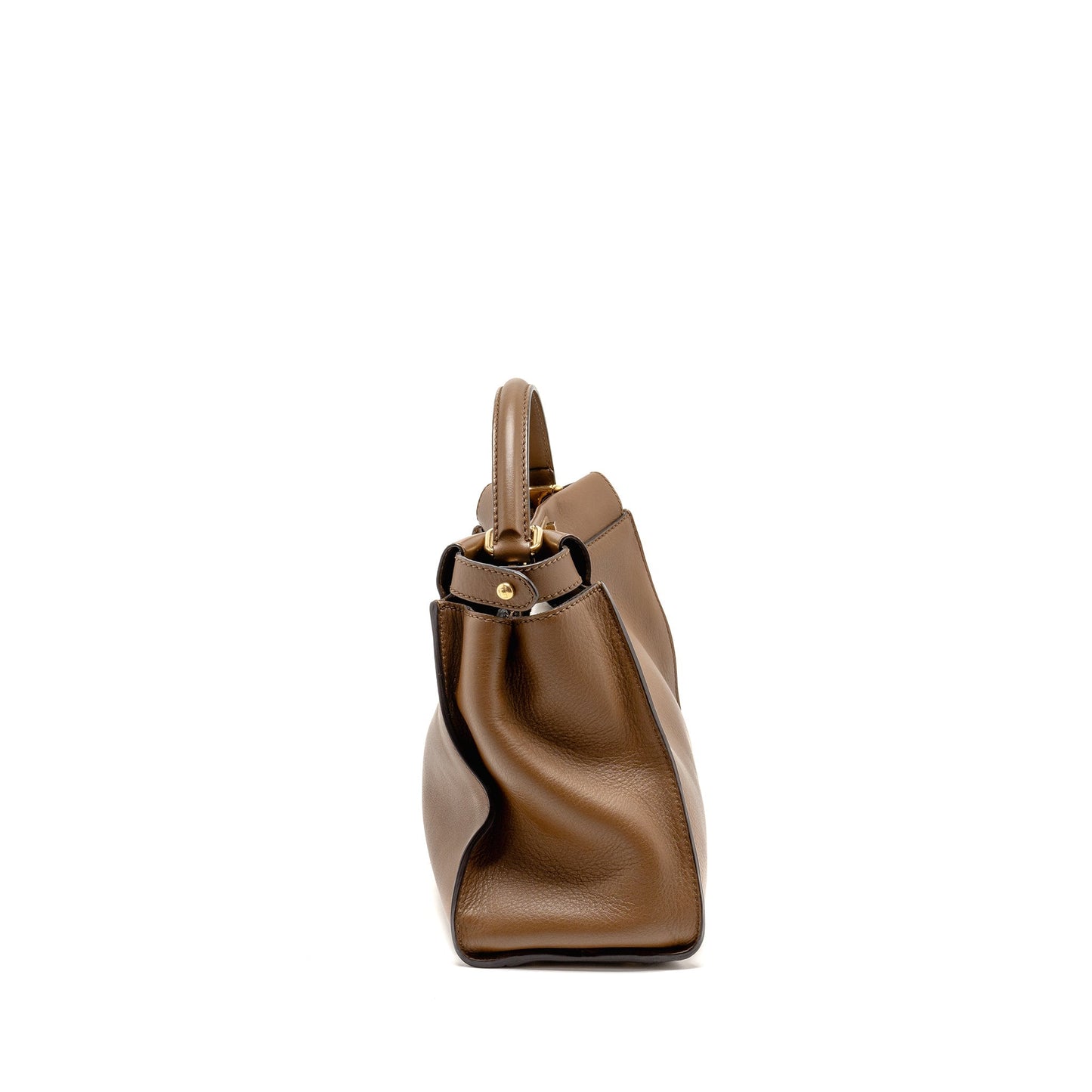Fendi Medium Peekaboo Calfskin Tobacco