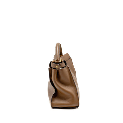 Fendi Medium Peekaboo Calfskin Tobacco
