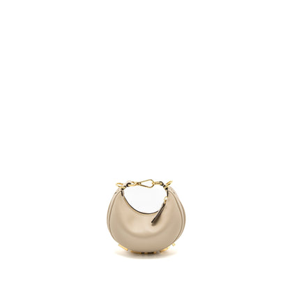 Fendi Nano Fendigraphy Leather Charm Calfskin Beige