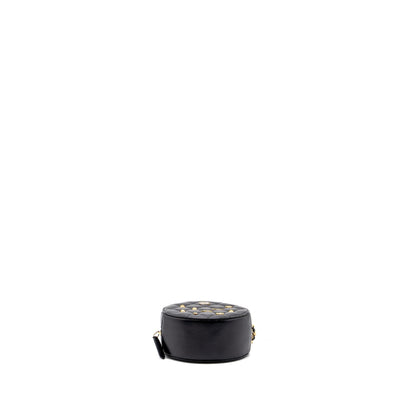 Chanel Limited Edition Charm Round Clutch With Chain Lambskin Black GHW