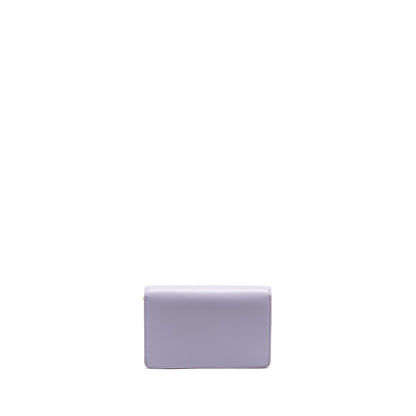Luxury CELINE Triomphe Wallet on Chain Margo Shiny Calfskin Light Lavender