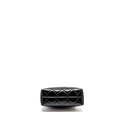 Chanel 24B Twist Chain Top Handle Hobo Lunch Box Bag Lambskin Black GHW (Microchip)
