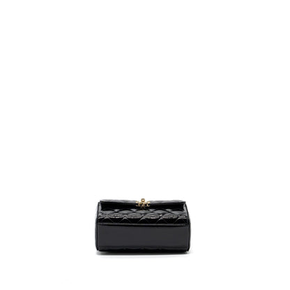 Chanel Small Trendy CC Dual Flap Bag patent black LGHW (microchip)