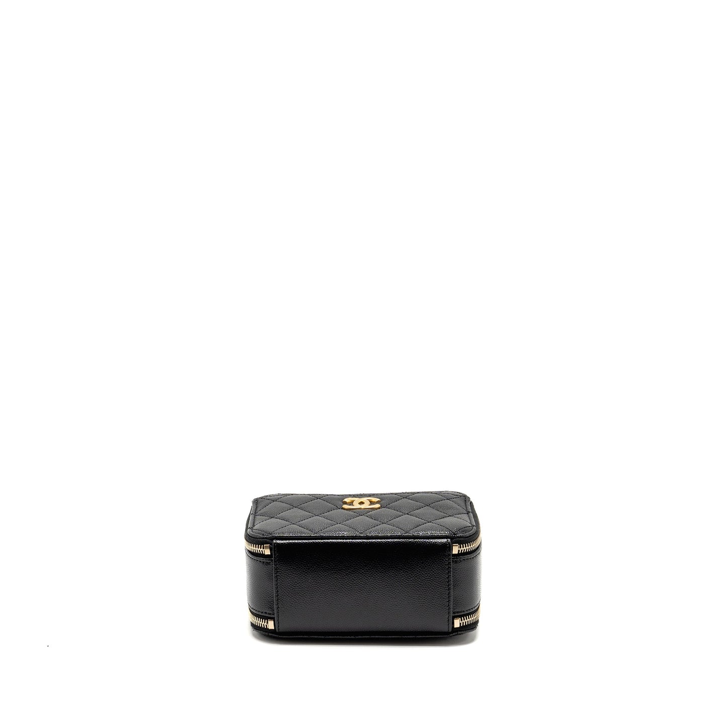 Chanel Logo Detailed Handle Mini Pick Me Up Vanity Case Caviar Black GHW (Microchip)