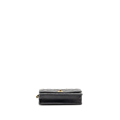 Chanel Pearl Crush Wallet on Chain Lambskin Black GHW (microchip)