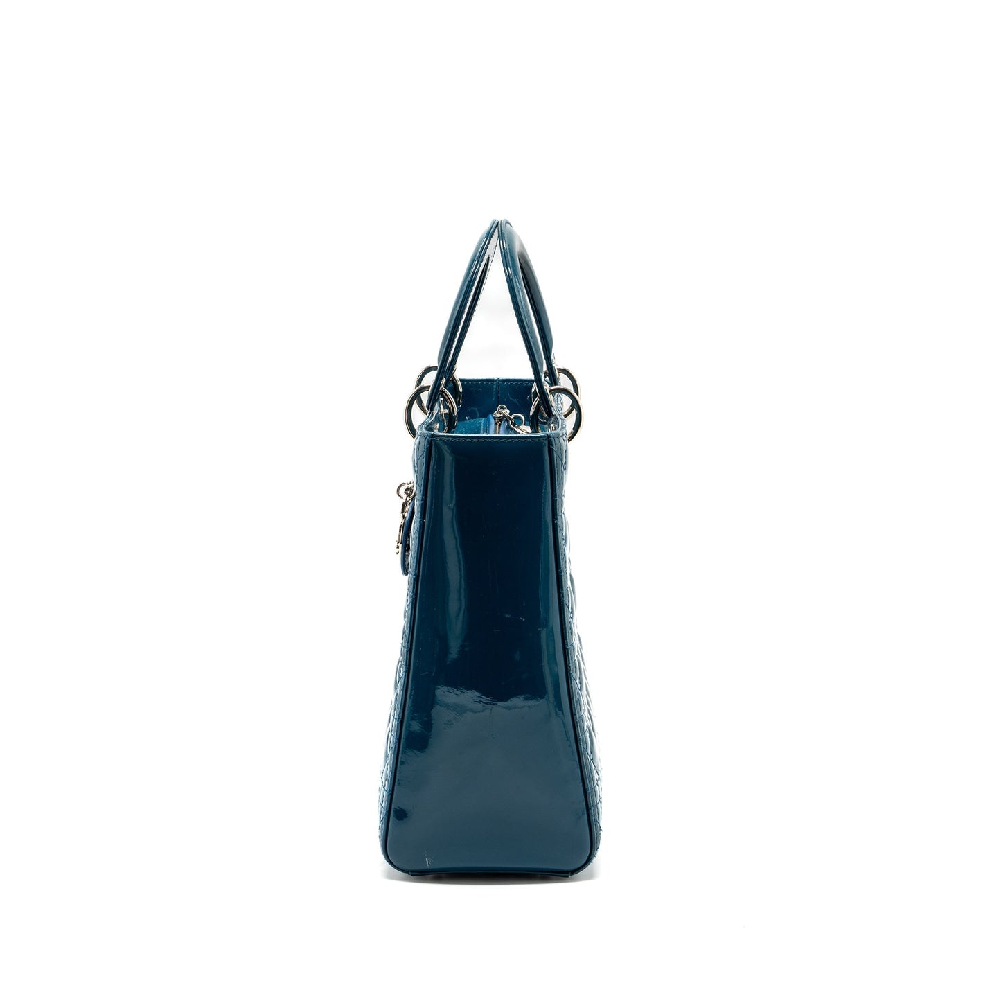 Dior large lady dior patent blue