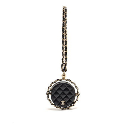 Chanel 22C Round Clutch with Chain Lambskin Black LGHW