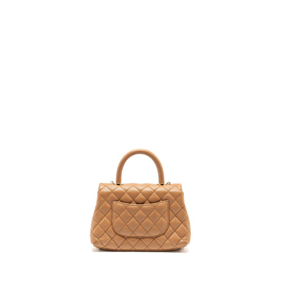 Chanel 21P Small Coco Handle Caviar caramel LGHW