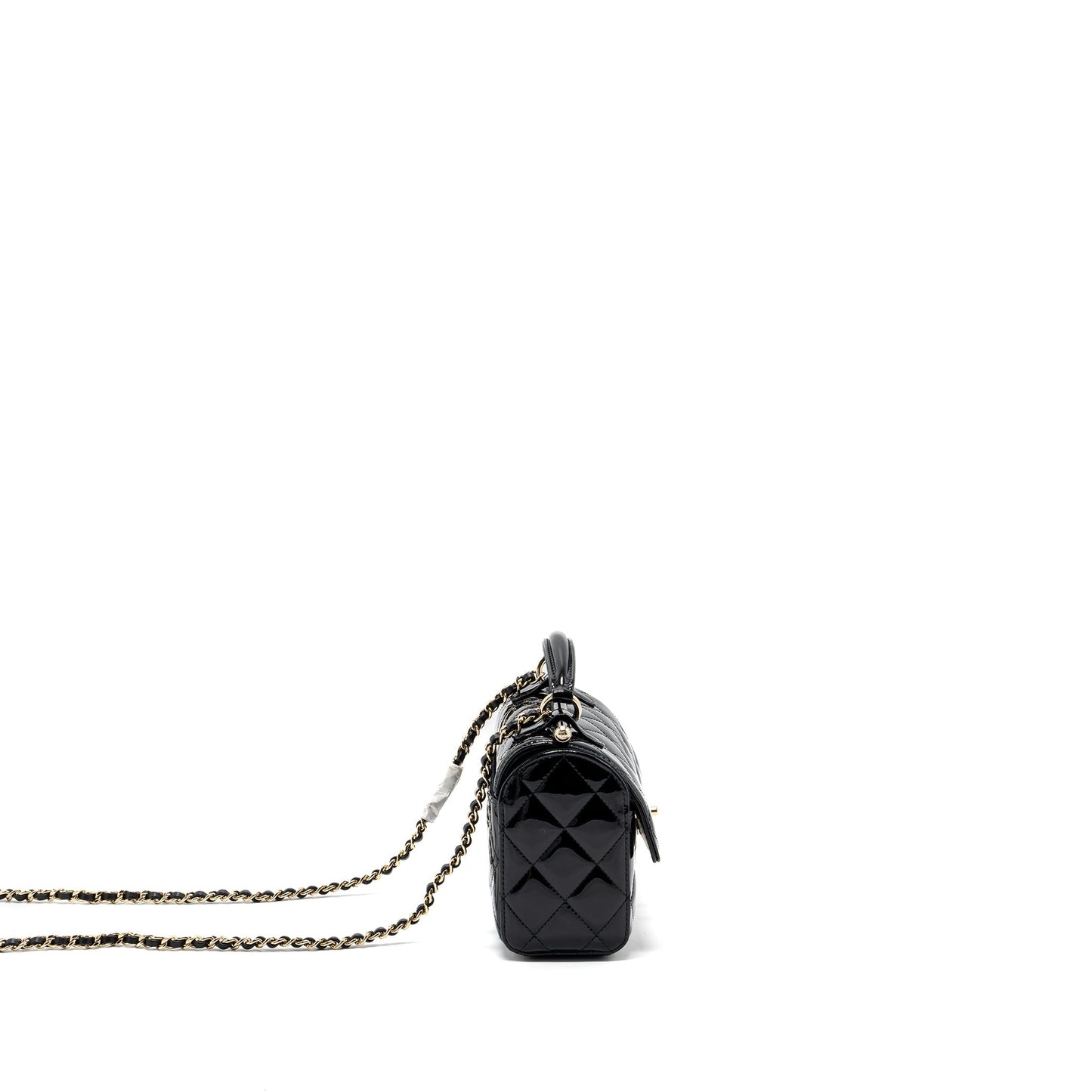 Chanel Small Trendy CC Dual Flap Bag patent black LGHW (microchip)