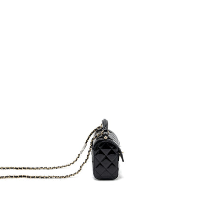 Chanel Small Trendy CC Dual Flap Bag patent black LGHW (microchip)