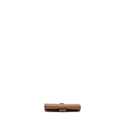 Fendi Peekaboo Continental Wallet With Topstitching Leather Brown