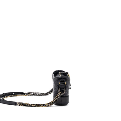 Chanel chevron small Gabrielle hobo bag calfskin black multicolor hardware