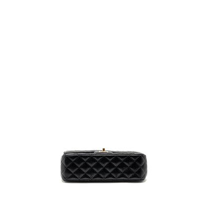 Chanel 23a Crystal Top Handle Flap Bag Shiny Lambskin Black LGHW(microchip)