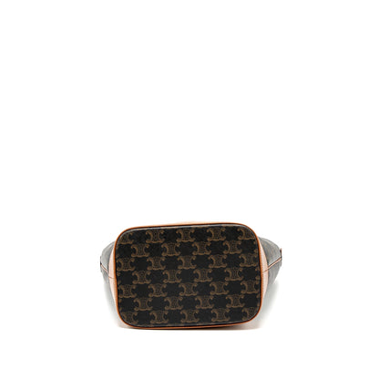 Celine Small Bucket Purse Triomphe Canvas/Calfskin Tan