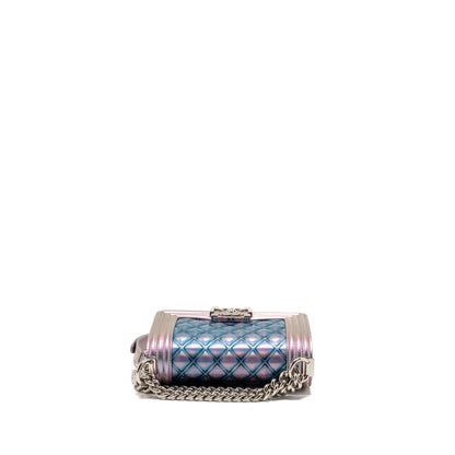 Chanel Small Boy Bag Limited Edition Patent Leather Iridescent Light Purple SHW