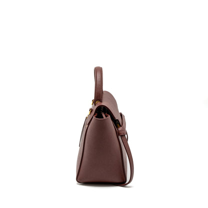 Celine Micro Belt Purse Grained Calfskin Burgundy