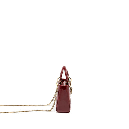 Mini Lady Dior Patent Red