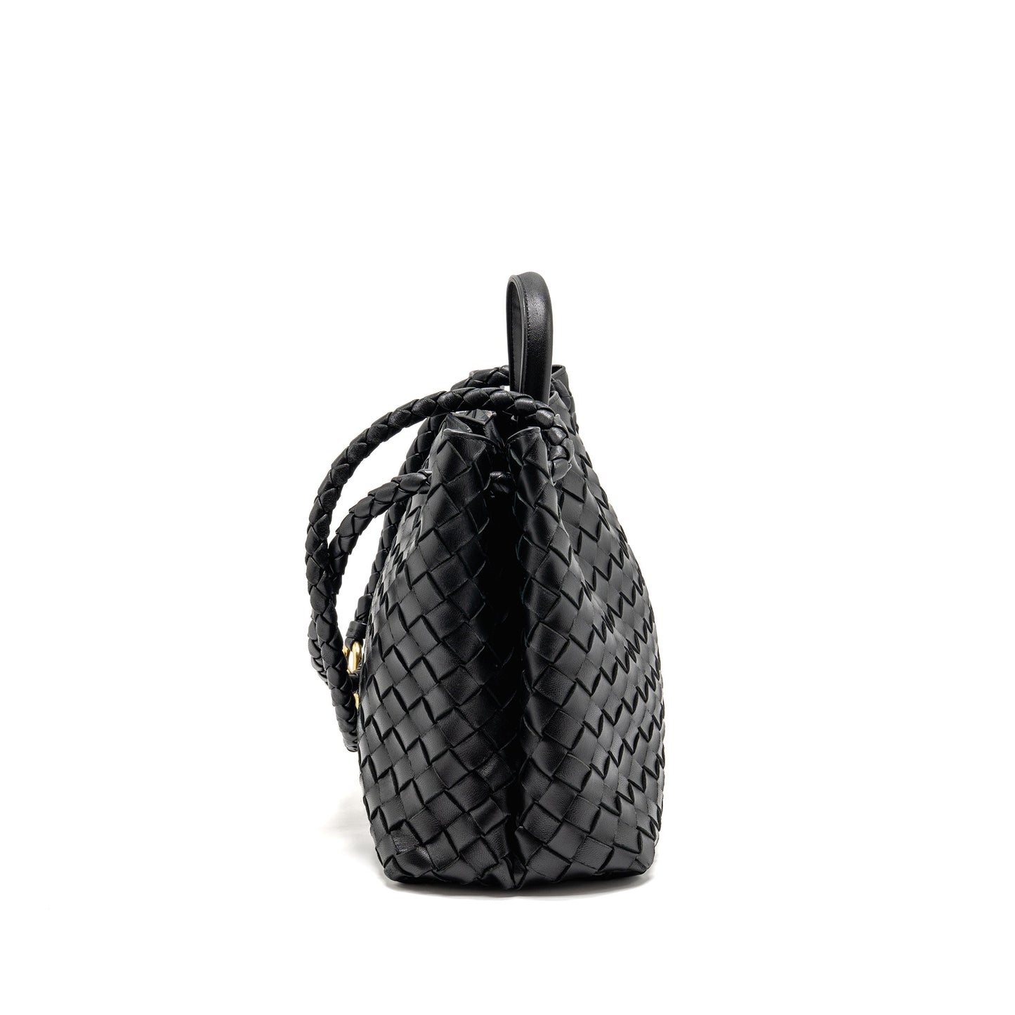Bottega Veneta Medium Andiamo Lambskin Black