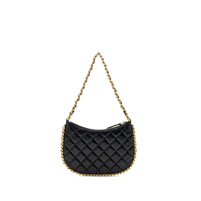 Chanel Hobo Shoulder Bag Lambskin Black GHW(Microchip)