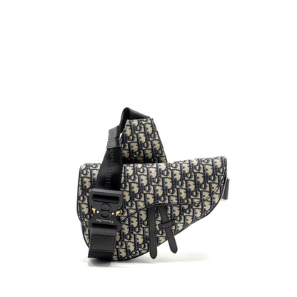 Dior Homme Saddle Purse Oblique Jacquard Beige/Black