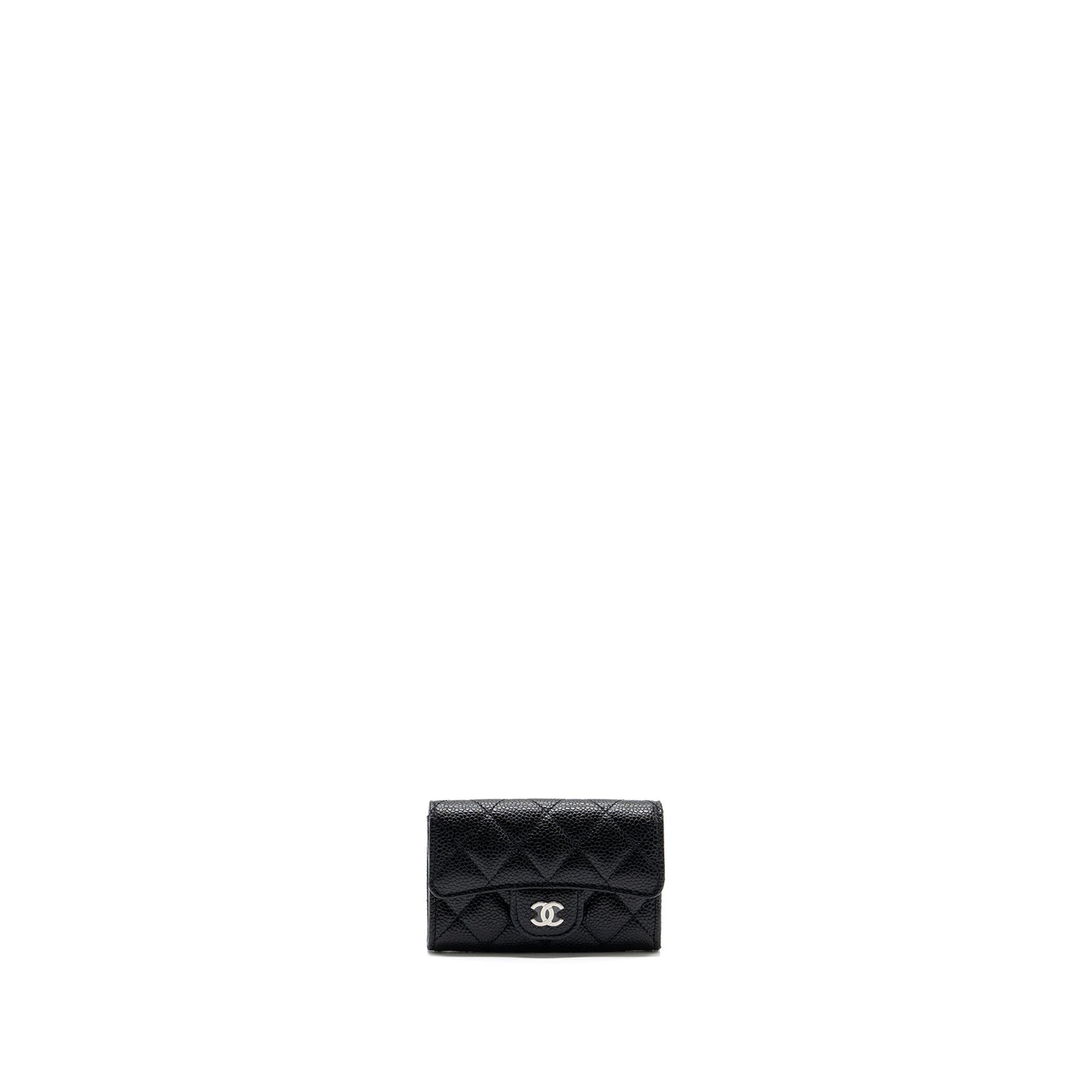 chanel classic flap card holder caviar black SHW (Microchip)