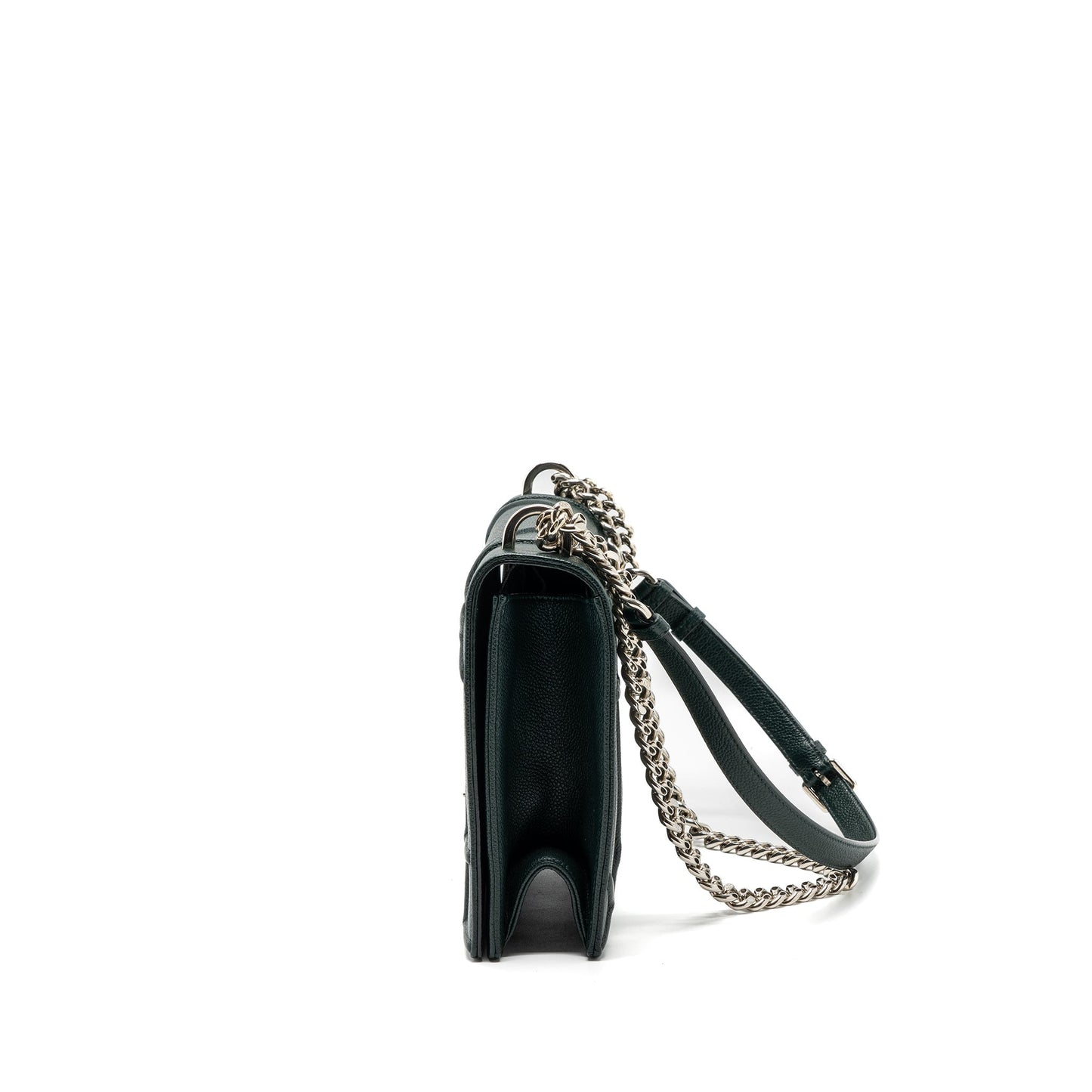 Dior Large Diorama Purse Grained Calfskin Dark Green