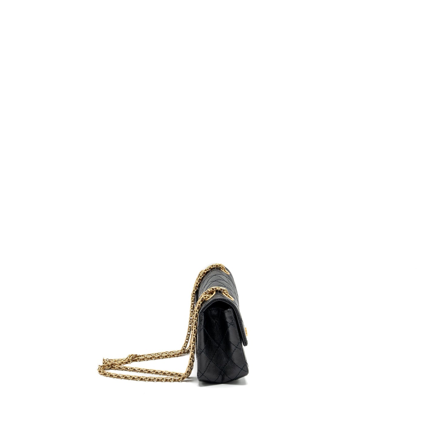 Chanel Mini 2.55 reissue flap bag aged calfskin black GHW