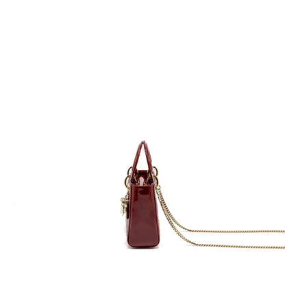 Mini Lady Dior Patent Red