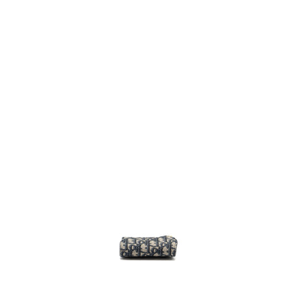 Dior Saddle Flap Card Holder Oblique Canvas blue