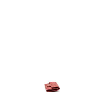 Chanel Flap Card Holder Lambskin Red SHW