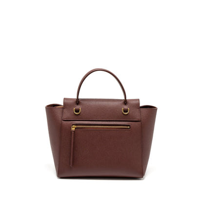 Celine Micro Belt Purse Grained Calfskin Burgundy