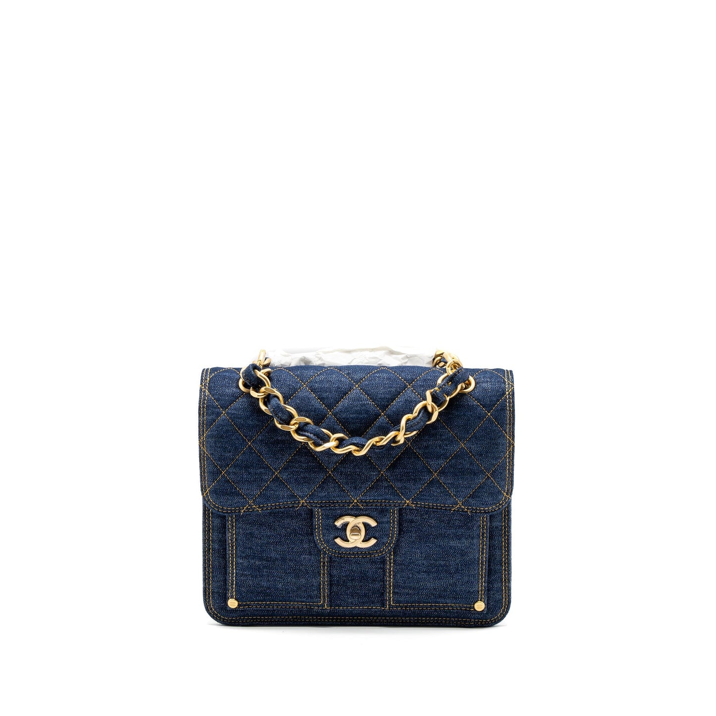Chanel 23S Flap Backpack Denim Blue Brushed GHW (Microchip)
