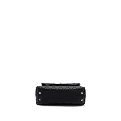 Chanel small coco handle caviar / lizard handle black ruthenium hardware