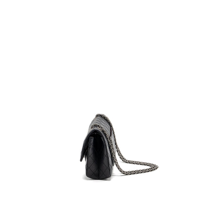 Chanel Small 2.55 Reissue Flap Bag Aged Calfskin Black Ruthenium Hardware(Microchip)