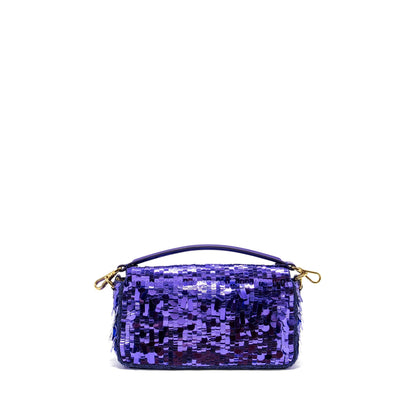 Fendi Baguette Purse Limited Edition Sequin/Leather Purple