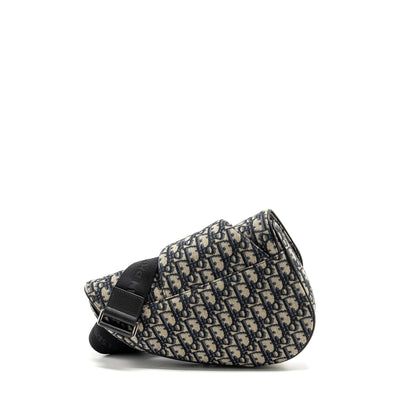 Dior Homme Saddle Purse Oblique Jacquard Beige/Black