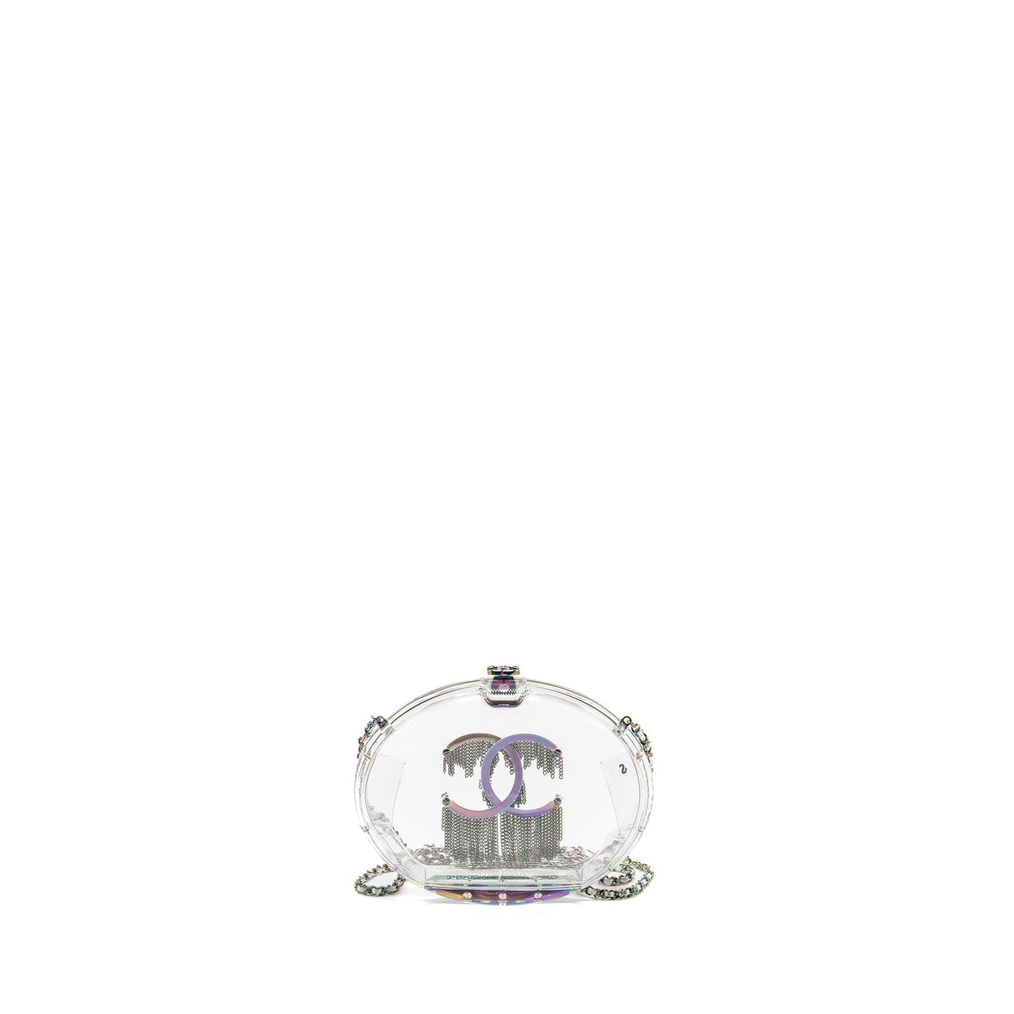 Chanel 18s Evening Bag with Detail Chains Embellished Acrylic Multicolour Hardware