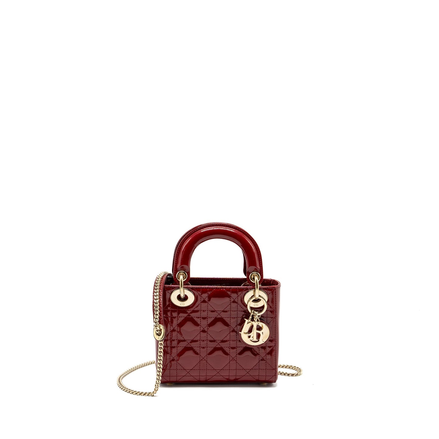 Mini Lady Dior Patent Red