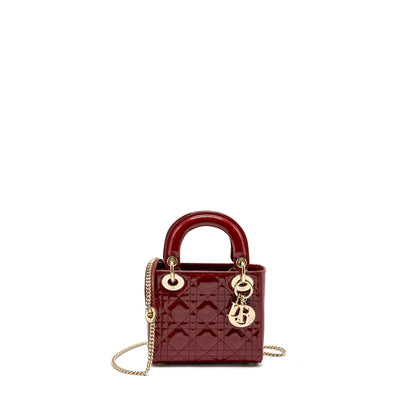 Mini Lady Dior Patent Red