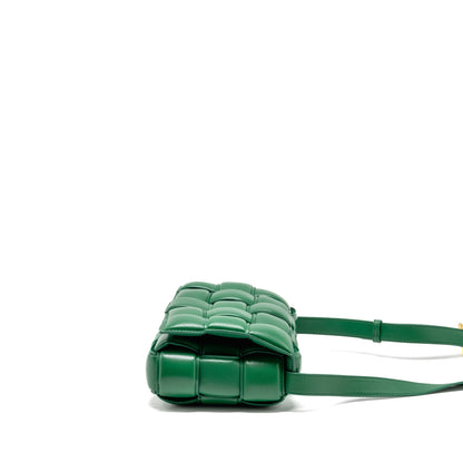 Bottega Veneta Padded Cassette Intreccio Nappa Lambskin Green