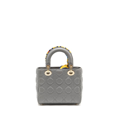 Dior Small Lady Dior My ABCDior Purse Cannage Lambskin Grey