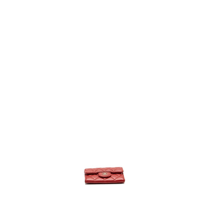 Chanel Flap Card Holder Lambskin Red SHW