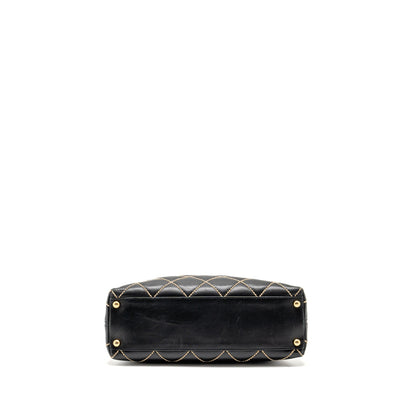 Chanel Vintage Wild Stitch Shoulder Bag Calfskin Black GHW